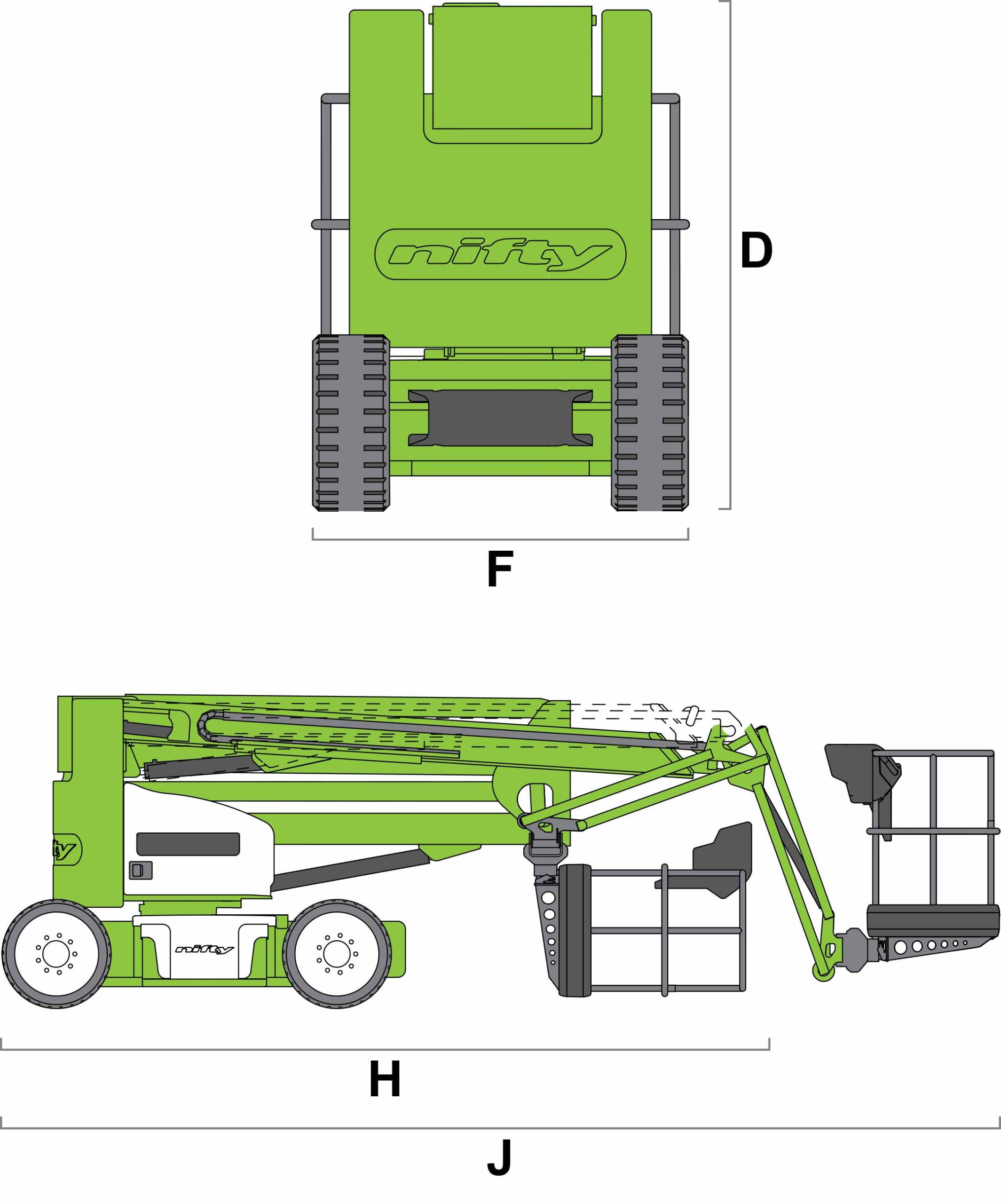 ابعاد بالابر برقی HR17N